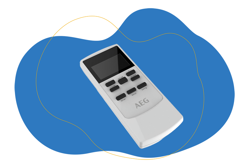 Fernbedienung der mobile Klimaanlage AEG AXP34U338CW von Aldi im Test